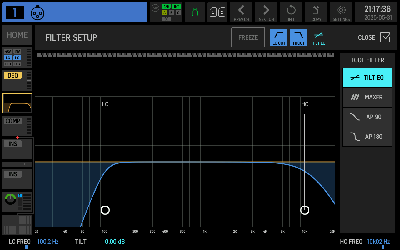 TILT EQ（倾斜 EQ）