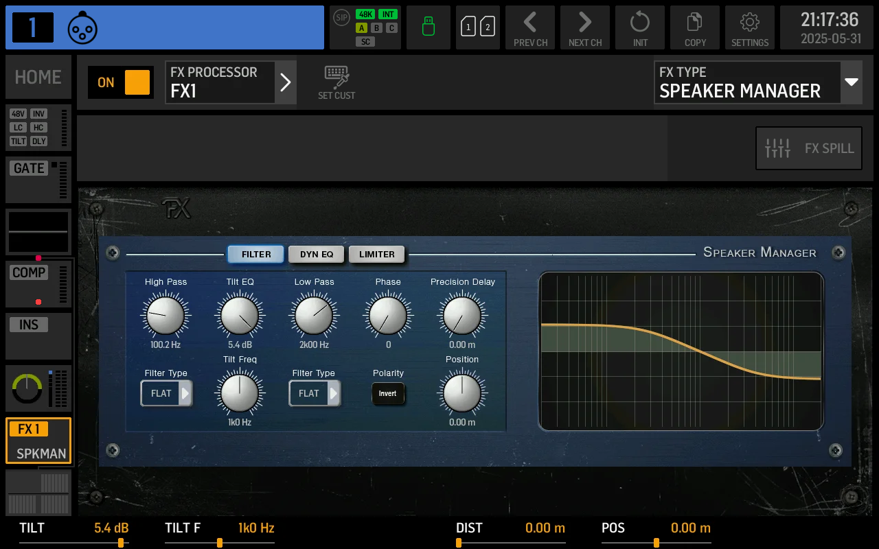 SPEAKER MANAGER Filter
